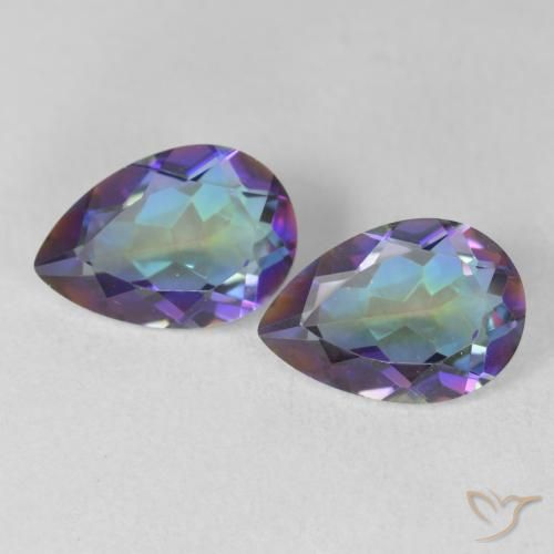 Gemme di Quarzo mistico Multicolore naturale da 3.40 ct, Forma a pera, VVS-VS