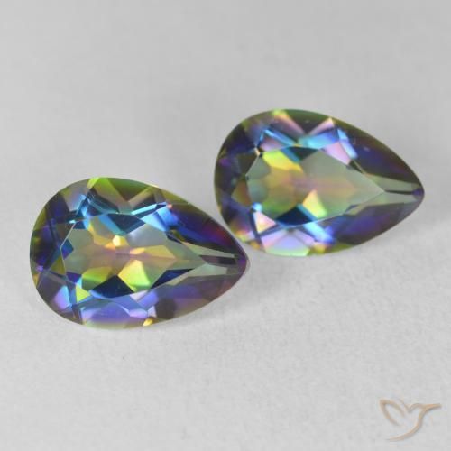 Gemme di Quarzo mistico Multicolore naturale da 3.65 ct, Forma a pera, VVS-VS
