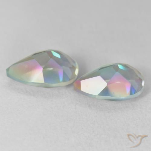Gemme di Quarzo mistico Multicolore naturale da 3.65 ct, Forma a pera, VVS-VS