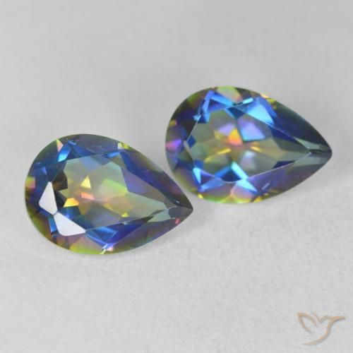 Gemme di Quarzo mistico Multicolore naturale da 3.58 ct, Forma a pera, VVS-VS