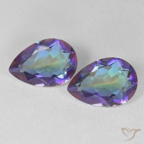 3.41ctw Naturale Multicolore Quarzo mistico, Forma a pera, VVS-VS