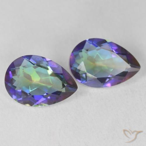 Gemme di Quarzo mistico Multicolore naturale da 3.68 ct, Forma a pera, VVS-VS