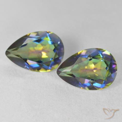 Gemme di Quarzo mistico Multicolore naturale da 3.87 ct, Forma a pera, VVS-VS
