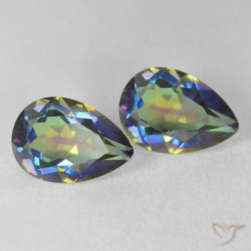 Gemme di Quarzo mistico Multicolore naturale da 3.87 ct, Forma a pera, VVS-VS