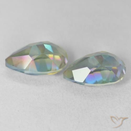 Gemme di Quarzo mistico Multicolore naturale da 3.87 ct, Forma a pera, VVS-VS