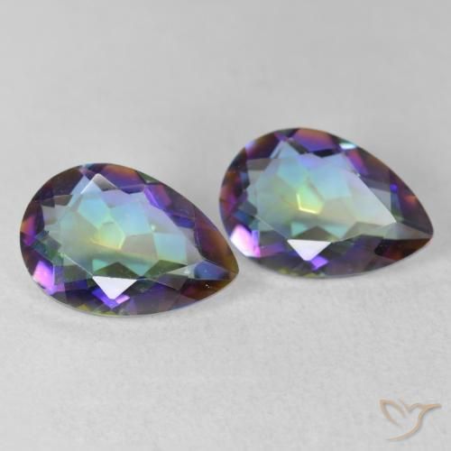 Gemme di Quarzo mistico Multicolore naturale da 3.16 ct, Forma a pera, VVS-VS