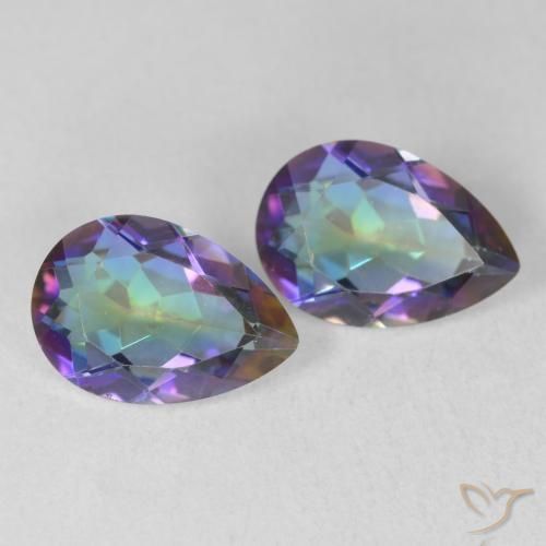Gemme di Quarzo mistico Multicolore naturale da 3.40 ct, Forma a pera, VVS-VS