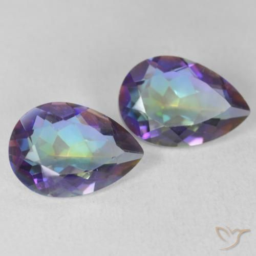 Gemme di Quarzo mistico Multicolore naturale da 3.32 ct, Forma a pera, VVS-VS