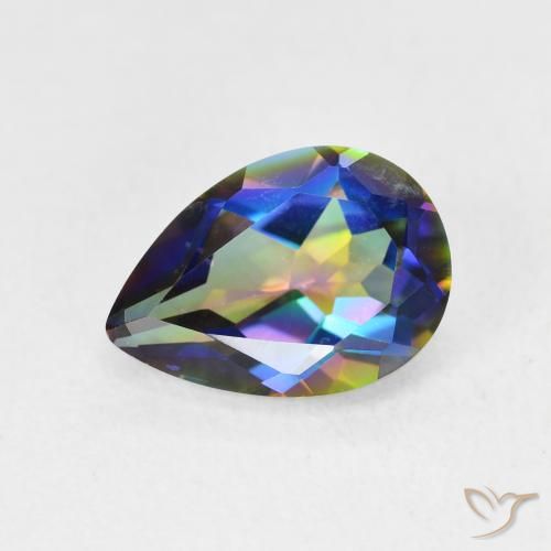 1.87ct Naturale Multicolore Quarzo mistico, Forma a pera, VVS