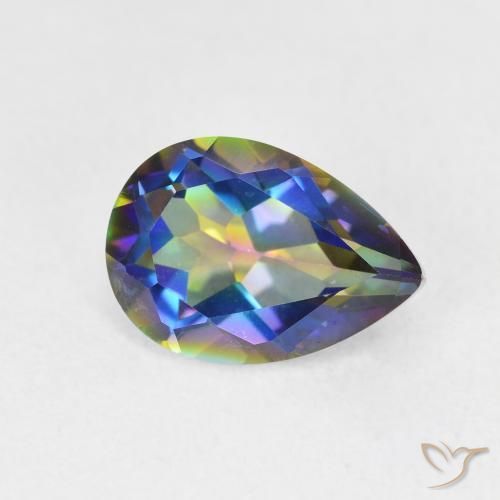 Quarzo mistico Multicolore naturale da 1.87 ct, Forma a pera, VVS