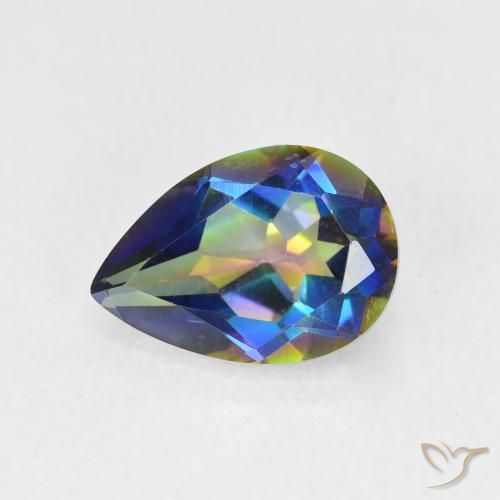1.83ct Naturale Multicolore Quarzo mistico, Forma a pera, VVS-VS