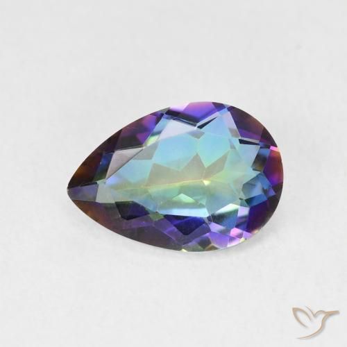 1.72ct Naturale Multicolore Quarzo mistico, Forma a pera, VVS-VS
