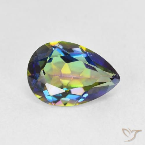 1.95ct Naturale Multicolore Quarzo mistico, Forma a pera, VVS-VS