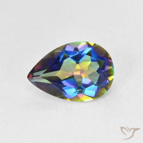 1.52ct Naturale Multicolore Quarzo mistico, Forma a pera, VVS-VS