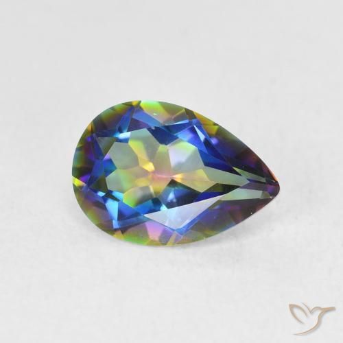 Quarzo mistico Multicolore naturale da 1.52 ct, Forma a pera, VVS-VS