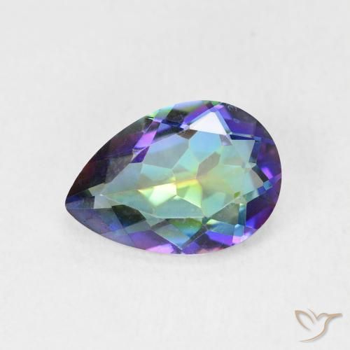 1.72ct Naturale Multicolore Quarzo mistico, Forma a pera, VVS-VS