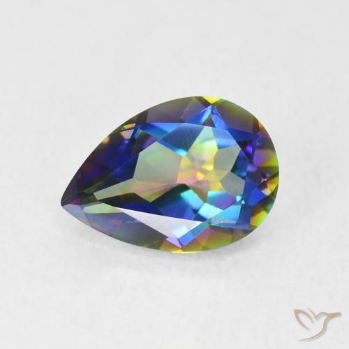 1.65ct Naturale Multicolore Quarzo mistico, Forma a pera, VVS-VS