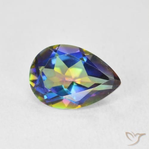 1.76ct Naturale Multicolore Quarzo mistico, Forma a pera, VVS-VS