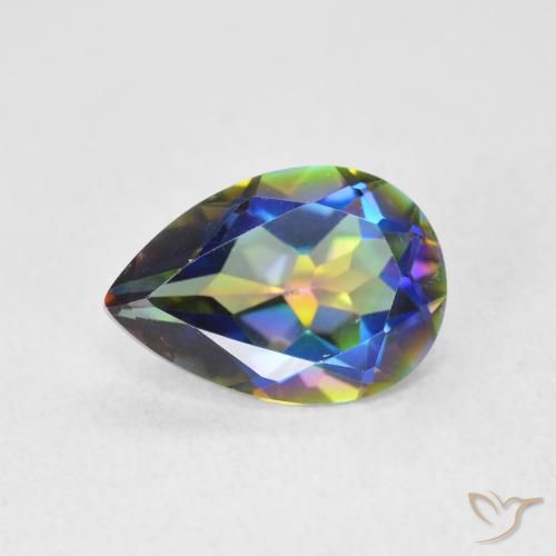 Quarzo mistico Multicolore naturale da 1.76 ct, Forma a pera, VVS-VS
