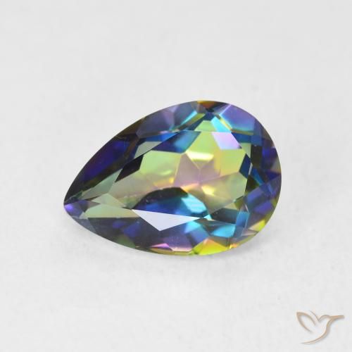 1.92ct Naturale Multicolore Quarzo mistico, Forma a pera, VVS-VS