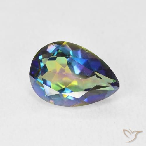 Quarzo mistico Multicolore naturale da 1.92 ct, Forma a pera, VVS-VS
