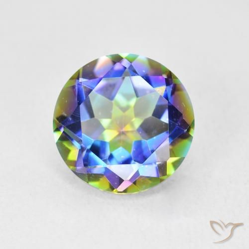 3.56ct Naturale Multicolore Quarzo mistico, Rotondo, VVS-VS