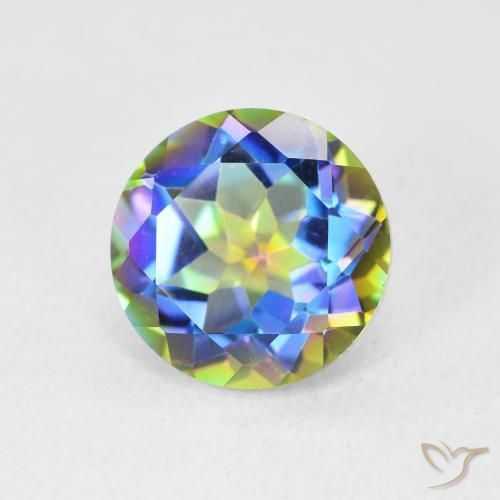 Quarzo mistico Multicolore naturale da 3.52 ct, Rotondo, VVS-VS
