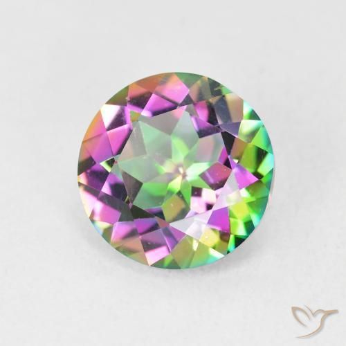 Quarzo mistico Multicolore naturale da 3.34 ct, Rotondo, VVS-VS