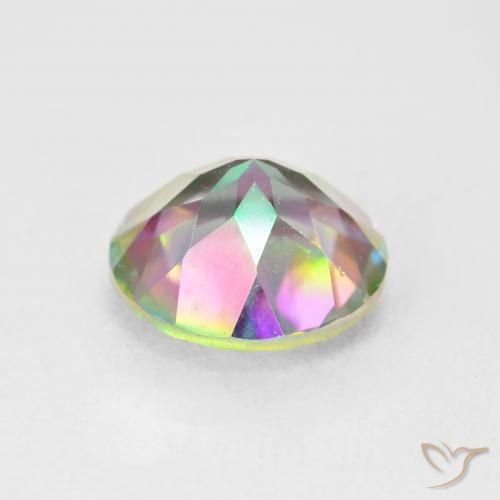 Quarzo mistico Multicolore naturale da 3.34 ct, Rotondo, VVS-VS