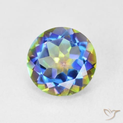 Quarzo mistico Multicolore naturale da 3.47 ct, Rotondo, VVS-VS