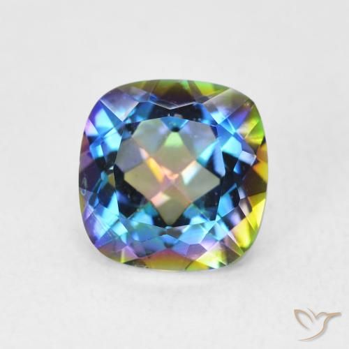 2.08ct Naturale Multicolore Quarzo mistico, Cuscino, VVS-VS