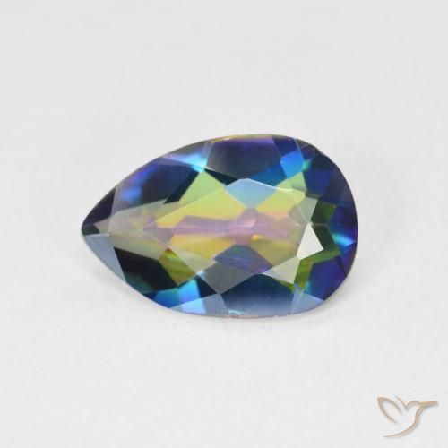 2.24ct Naturale Multicolore Quarzo mistico, Forma a pera, VVS-VS