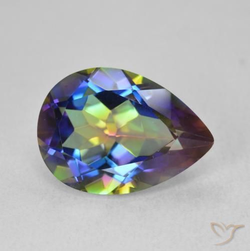 5.02ct Naturale Multicolore Quarzo mistico, Forma a pera, VVS