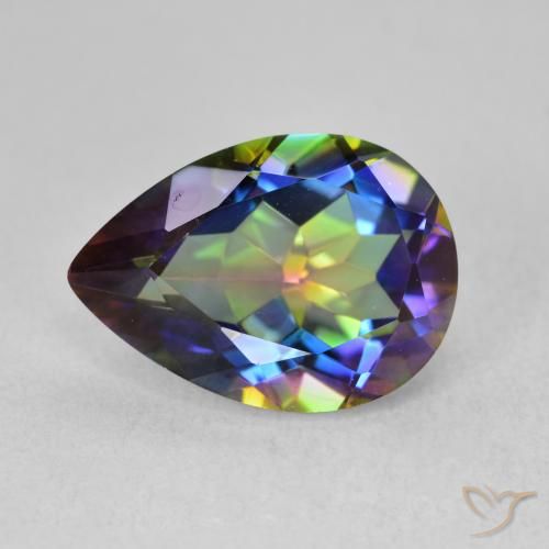 Quarzo mistico Multicolore naturale da 5.02 ct, Forma a pera, VVS