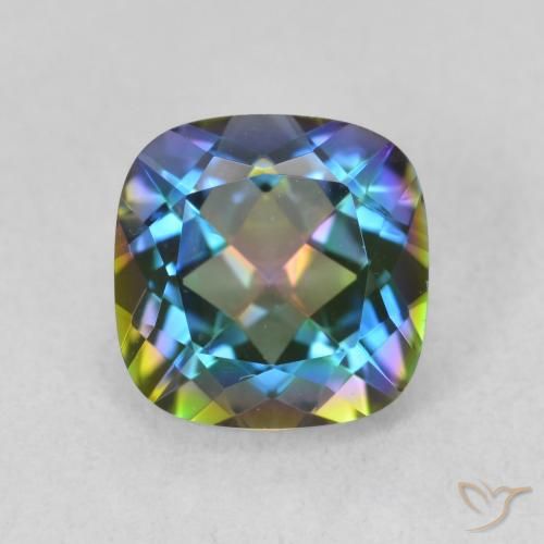 2.05ct Naturale Multicolore Quarzo mistico, Cuscino, VVS