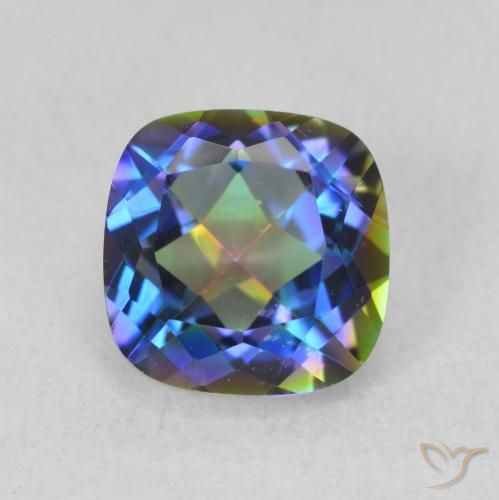 2.13ct Naturale Multicolore Quarzo mistico, Cuscino, VVS