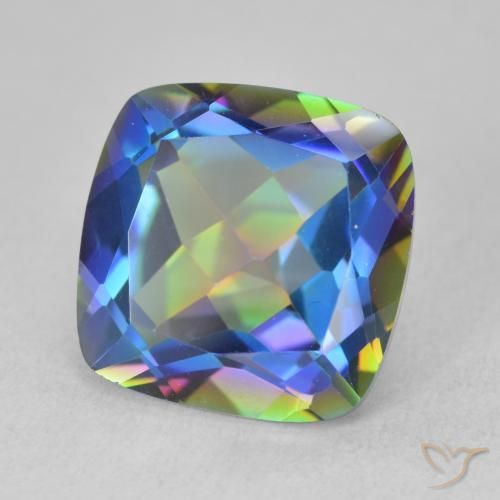 Quarzo mistico Multicolore naturale da 6.70 ct, Cuscino, VVS