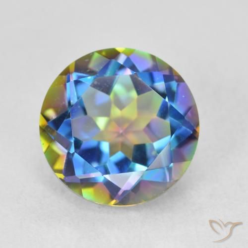 3.65ct Naturale Multicolore Quarzo mistico, Rotondo, VVS