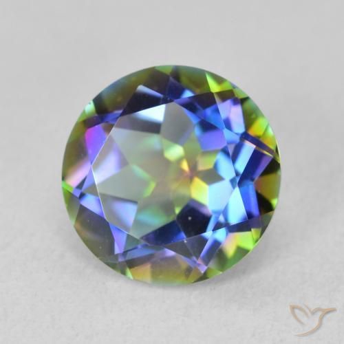 Quarzo mistico Multicolore naturale da 3.41 ct, Rotondo, VVS