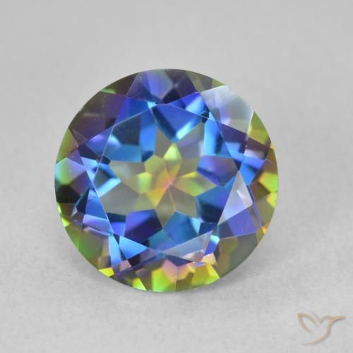 3.40ct Naturale Multicolore Quarzo mistico, Rotondo, VVS