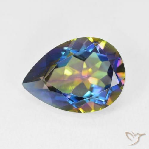 5.22ct Naturale Multicolore Quarzo mistico, Forma a pera, VVS
