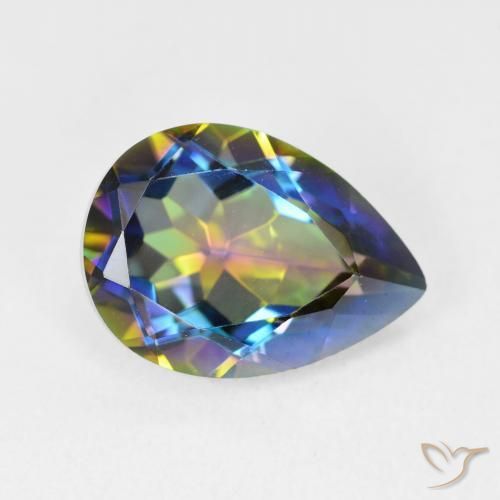 Quarzo mistico Multicolore naturale da 5.22 ct, Forma a pera, VVS