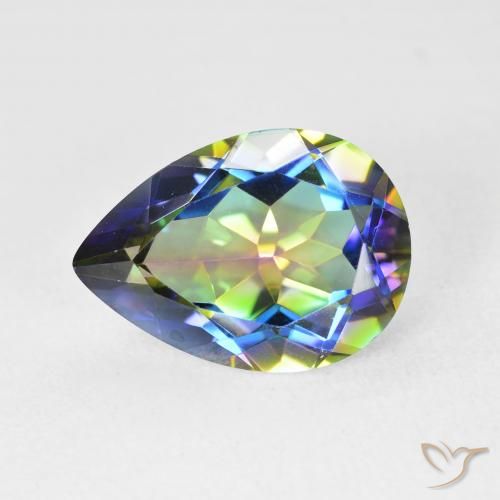 Quarzo mistico Multicolore naturale da 5.12 ct, Forma a pera, VVS