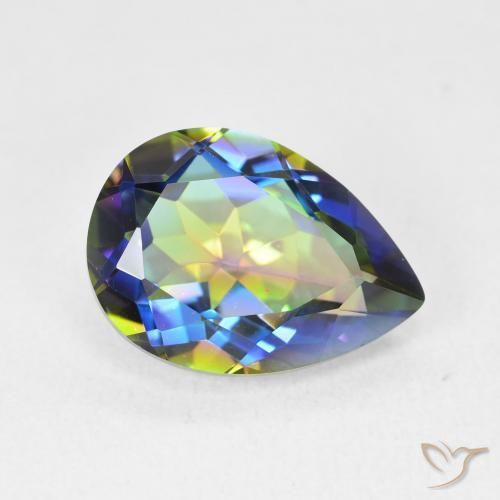 Quarzo mistico Multicolore naturale da 5.12 ct, Forma a pera, VVS
