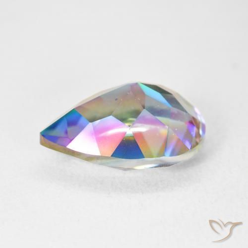 Quarzo mistico Multicolore naturale da 5.12 ct, Forma a pera, VVS