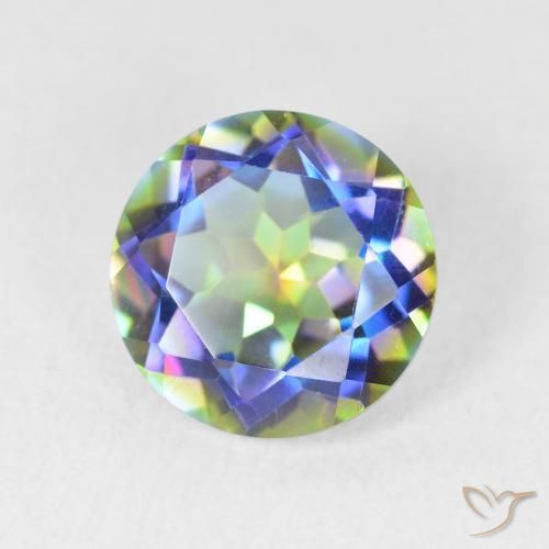 Quarzo mistico Multicolore naturale da 3.30 ct, Rotondo, VVS