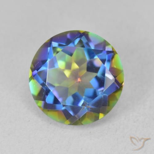 Quarzo mistico Multicolore naturale da 3.52 ct, Rotondo, VVS-VS