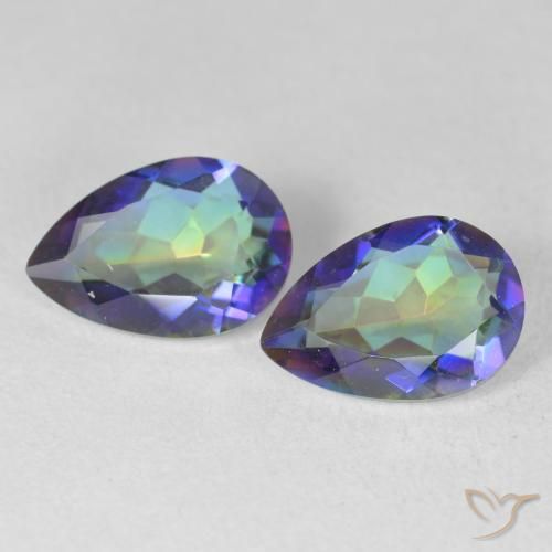 3.27ctw Naturale Multicolore Quarzo mistico, Forma a pera, VVS-VS