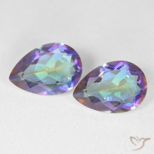 3.41ctw Naturale Multicolore Quarzo mistico, Forma a pera, VVS-VS