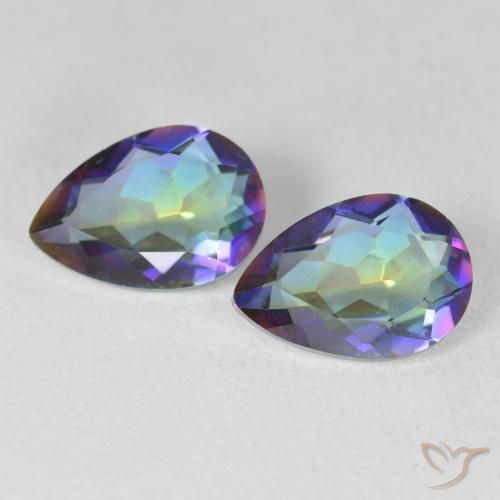 3.42ctw Naturale Multicolore Quarzo mistico, Forma a pera, VVS-VS